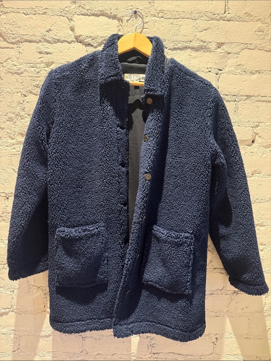 Jackets & Blazers - Women's Navy Sherpa Button-Front Bomber Jacket
